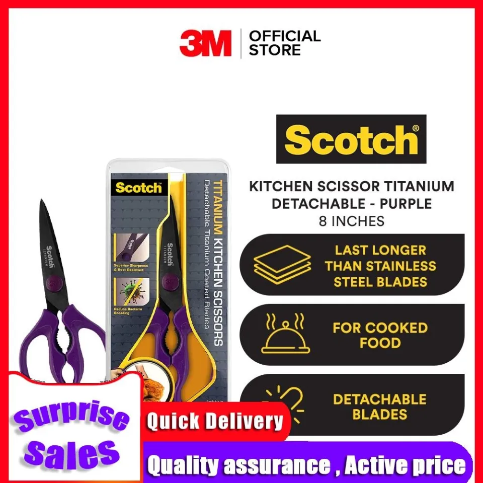 Scotch™ Detachable Titanium Kitchen Scissors KS-DT, Purple, 8 in