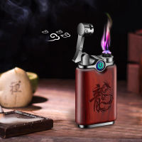 Plasma Wood USB Lighter Chinese Style Double Arc Usb Charge For