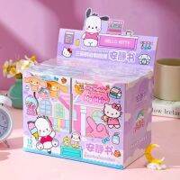 Sanrio Hello Kitty หนังสือเงียบอะนิเมะ Pochacco การ์ตูนน่ารักเกมสติกเกอร์ Kulomi ตลกของขวัญสลาย Mainan Anak DIY