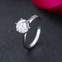 [COD] แหวนแต่งงานผู้หญิงที่ทันสมัยและเรียบง่ายแหวน Moissanite กลมปิดปาก