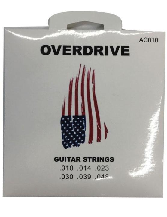 สายกีตาร์โปร่ง  OVERDRIVE AC09 acoustic guitar strings phosphor bronze No.9-10 medium AC010