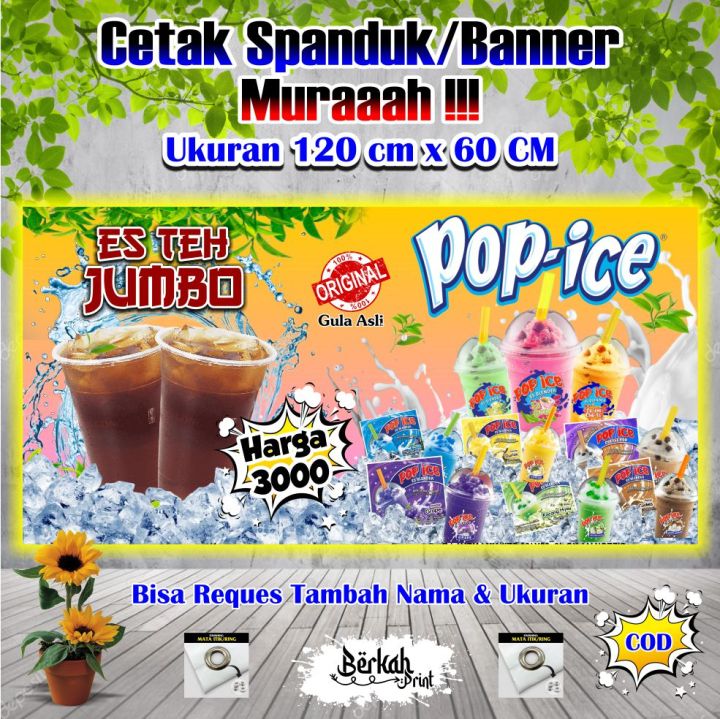 Spanduk Banner Es Teh Jumbo Ukuran 120 Cm X 60 Cm Lazada Indonesia 4963