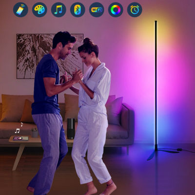 48เซนติเมตรมุม LED โคมไฟชั้น RGB เพลงซิงค์ Ambiant แสงหรี่แสงได้สมาร์ท APP ควบคุมในร่มคลับห้องเล่นเกมห้องนอนตกแต่งไฟ
