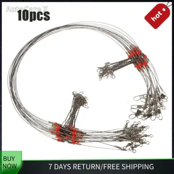 5Pcs Anti-Bite Stainless Steel Wire Leader Fishing Rigs Hooks Line Tackle  Tool 