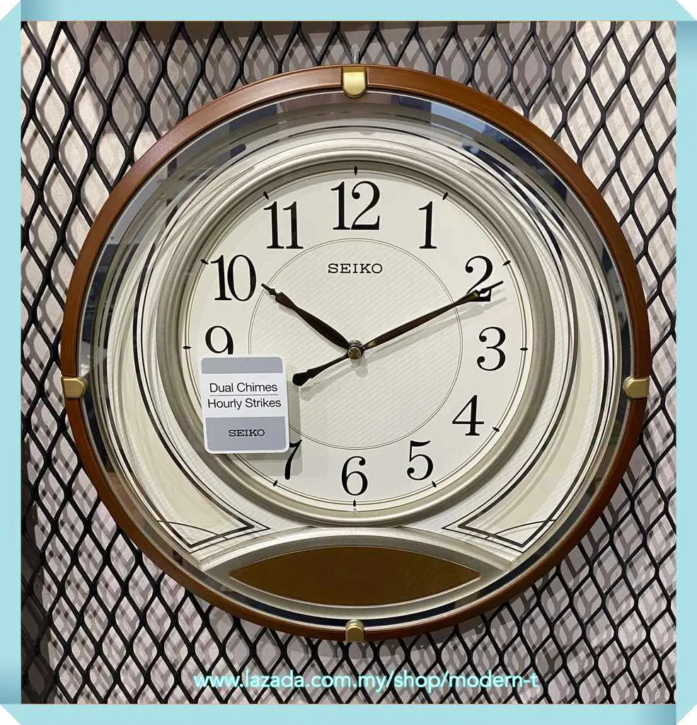 NEW & ORIGINAL SEIKO Westminster-Whittington Dual Chimes QXD215 Brown  Original Wall Clock<Jam Dinding Berbunyi> | Lazada