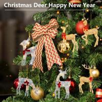 Christmas Deer Ornament 2D Flat Acrylic Christmas Deer Decor Reusable Christmas Tree Ornament for Home Decoration liberal