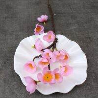 【DT】 hot  2Pc Simulation 8Head Peach Blossom Branch Silk Flower Living Room Decoration Artificial Flowers Wedding Table Flower Arrangement