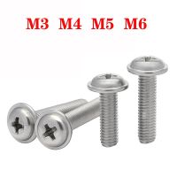 5-50pcs 316 Stainless Steel Cross Phillips Pan Round Truss Head Screw With Pad Mushroom Head Screws Bolt M3 M4 M5 M6 Nails Screws  Fasteners