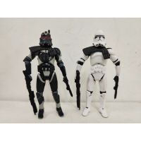 2ชิ้น/ล็อต SW Republic Clone Trooper สีขาวสีดำพร้อมอุปกรณ์เสริมตุ๊กตาขยับแขนขาได้3.75 "#08