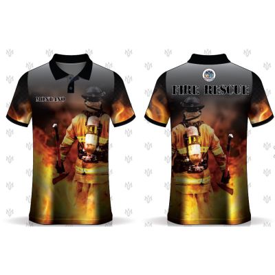 Bureau of Fire on the Rescue BFP Polo shirt Full Sublimation 3D Print T Shirt Breathable(Contact the seller and customize the name and logo for free)03