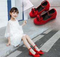 [Chaopu shoes] รองเท้าหนังเด็กผู้หญิงสีแดงสีชมพูใหม่สำหรับเด็กรองเท้าส้นสูงรองเท้าเจ้าหญิงสำหรับงานแต่งงานรองเท้าสาวใหญ่