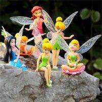 6ชิ้น/ล็อตของเล่นเจ้าหญิง Tinkerbell Action FIGURE Anime ตุ๊กตาสะสมแบบจำลองของเล่นสำหรับเด็กทิงเกอร์เบลล์4-9ซม.