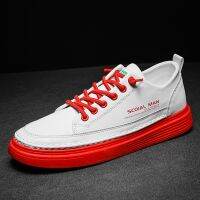 Autumn social kids red background white face waterproof spirit small leather shoes mens wear youth leisure trend sports flat sole shoes Korean version low top rainproof oil proof antiskid kitchen chef fashion work shoes boys running Forres