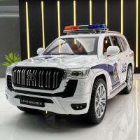 โมเดลรถอัลลอยด์ 1:24 รถตำรวจ Toyota Prado พร้อมเสียงและแสง ~