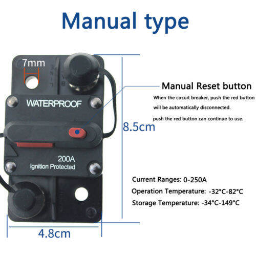 รีเซต50a-30a-40a-70a-รถ250a-300a-แอมป์12-48โวลต์-dc-กันน้ำอัตโนมัติ60a-วงจรเบรกเกอร์ฟิวส์