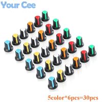 30PCS/lot WH148 Potentiometer Knob Kit Plastic Knobs Cap 6mm Shaft Hole AG2 Yellow Orange Blue White Red 5valuex6PCS 30PCS