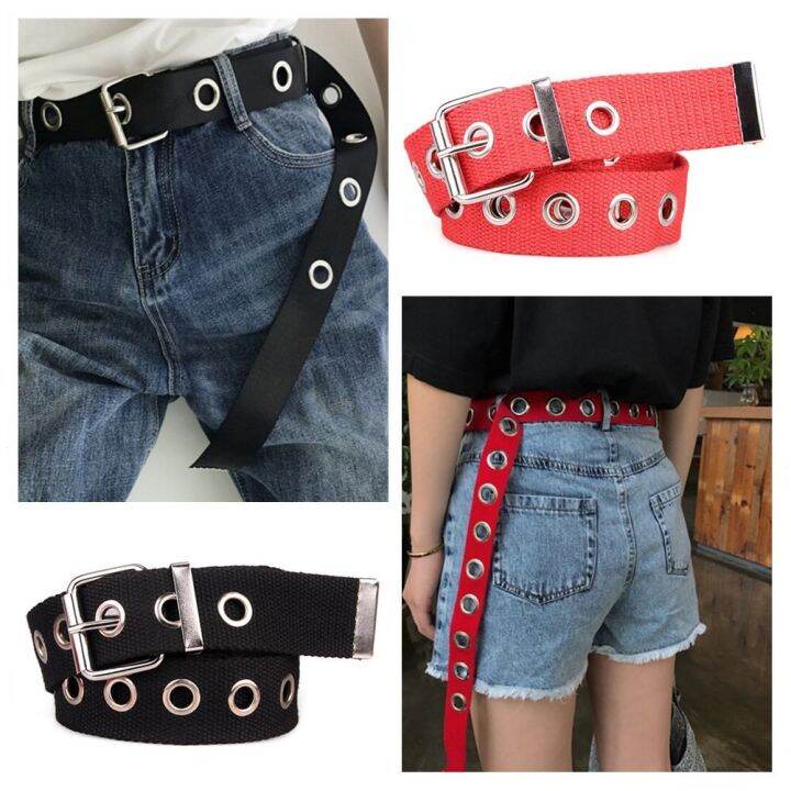 women-belts-studded-grommet-holes-single-pin-buckle-belt