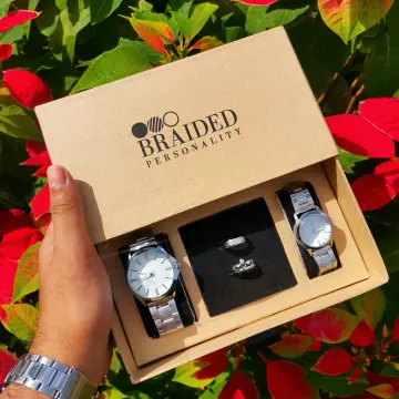 fcity.in - Pack Of 4 Designer Metal Strap Watch And King Queen Bracelet Set