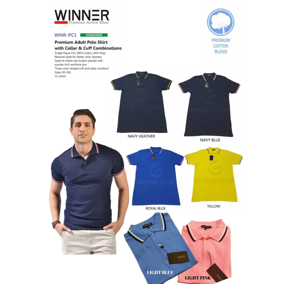 Winner Mens Premium Cotton Polo Shirt WNR.PS - Shirts and Prints Ph