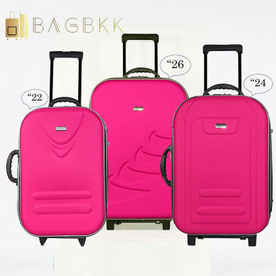 BAG BKK Luggage Cando กระเป๋าเดินทาง กระเป๋าล้อลากหน้าโฟมขนาด แบบซิปขยาย 2 ล้อด้านหลัง 22 นิ้ว 24 นิ้ว 26 นิ้ว รหัสล๊อค Code F2121 รุ่น Fulfill(Pink))