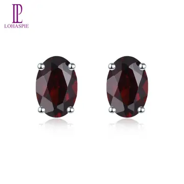 Genuine garnet stud on sale earrings