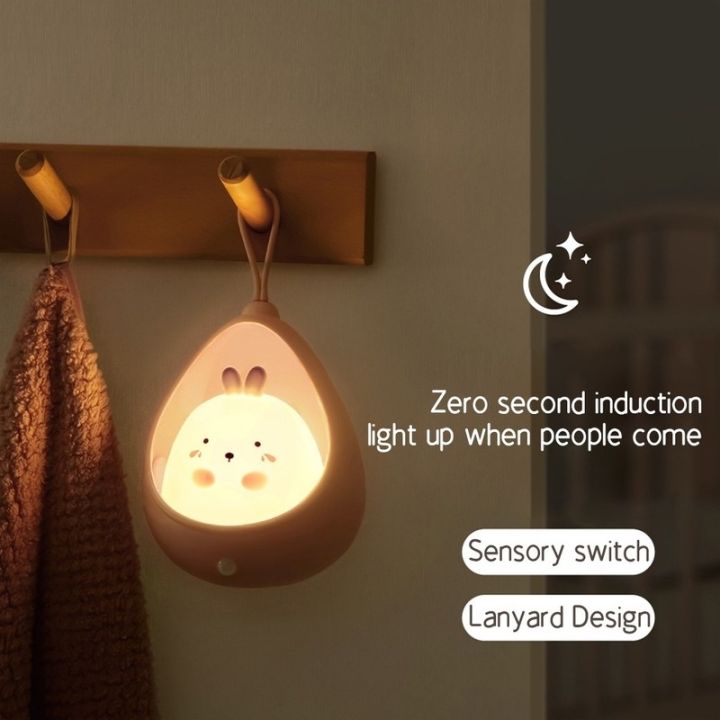 lovely-rabbit-cat-shape-led-soft-silicone-sleeping-light-portable-hangable-cartoon-night-lamp-usb-chargeable-bedside-light-with-motion-sensor