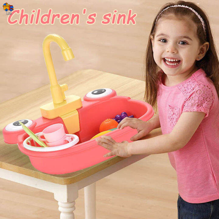 LIB Children's Kitchen Sink Toys Set Cute Frog Styling Electric