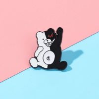 Hot Game Danganronpa Monokuma Black White Bear Enamel Pin Cute Badge Backpack Collar Lapel Pin Anime Jewelry Gift for Friends