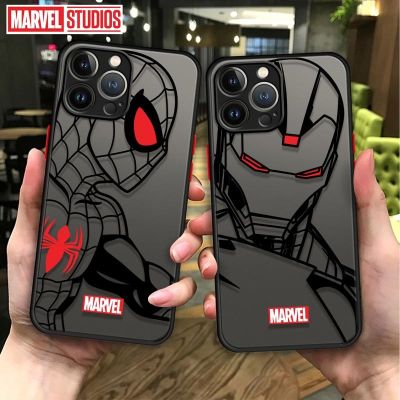 【LZ】 Matte Cover Case For Apple iPhone 11 12 13 14 Pro Max XR SE 2022 7 8 Plus X XS 12mini 13mini Spider Iron Man Venom Deadpool