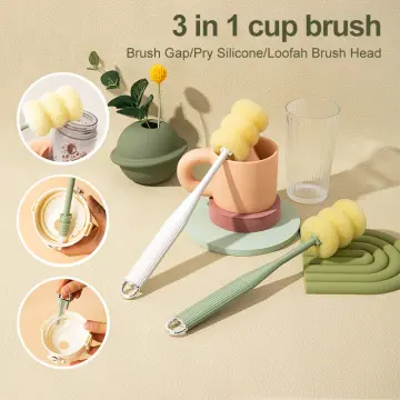  3 in 1 Cup Lid Gap Cleaning Brush Set, Multifunctional