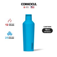 CORKCICLE ขวดสแตนเลสสูญญากาศ 3 ชั้น กักเก็บความเย็นได้นานถึง 25 ชม. เก็บความร้อนได้ 12 ชม. 475ML (16OZ) รุ่น CANTEEN NEON BLUE