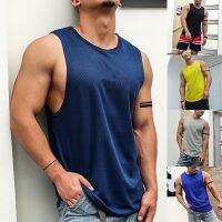 M-4XL Men Plain Quick-drying Singlet Sleeveless Training Top