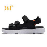 361 Degrees Xăng Đan Nam Velcro Màu Đen Đơn Giản Giày Đi Biển Xăng Đan