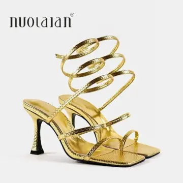 Gold Strappy Sandal Heels - Best Price in Singapore - Jan 2024 | Lazada.sg