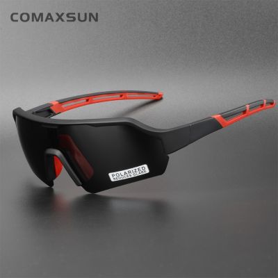 COMAXSUN แว่นตาการปั่นจักรยานแบบโพลาไรซ์ผู้ชายแว่นกันแดดกีฬาถนนเอ็มทีบีภูเขาขี่จักรยานจักรยานแว่นตานิรภัย UV 400