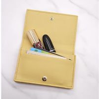 HOT★Luxury Weave Leather Card Holder Women Bifold Knit Cassette Female Business Credit Card Case Portable Lipstick Small Wallet