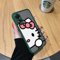 เคสสำหรับ OPPO A78 4G เคสโทรศัพท์ดีไซน์การ์ตูนน่ารักลายขอบด้านข้างแมวน่ารักมีน้ำค้างแข็งโปร่งใสเคสแข็งกล้องกันกระแทกสำหรับเด็กผู้หญิง