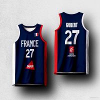 เสื้อกีฬาบาสเก็ตบอล ลายทีมชาติฝรั่งเศส YS2 France Gobert พลัสไซซ์ สําหรับผู้ชาย และผู้หญิง SY2
