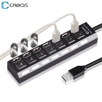 [HOT HAIXWLXKWW 589] 7พอร์ต USB 2.0 Hub Push Splitter Adapter หลาย Expander สำหรับ