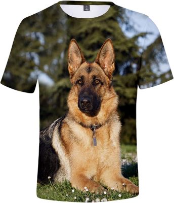 Neeisj t-shirt 3D printing German Shepherd t-shirt men and women cute dog clothing summer fashion t-shirt