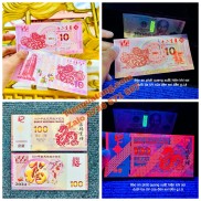 Combo 5 Tờ Tiền Con Rồng Macao 10 và Tiền Hình Con Rồng Macao 100 Patacas