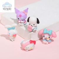 OXTRWZ ของขวัญให้แฟน My Melody สำหรับเด็กรถของขวัญตกแต่งวันคริสต์มาสของเล่นตั้งโต๊ะเครื่องประดับตั้งโต๊ะ Kuromi ตุ๊กตาอนิเมะ Kt โมเดลหุ่นพีวีซีแมวหุ่นของเล่นทำนอง