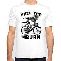 Summer Mounn Biking Art Classic T-Shirt Fixed Gear Bicycle Graphic Design Cycling Lover Feel The Burn Print Men Casual Tees