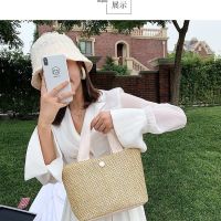 Unique Straw Woven Bag Female Trendy Fashionable Large-Capacity Casual Travel Ladies Portable Texture All- 【AUG】