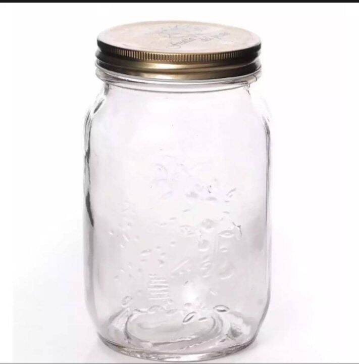 glass jar (clear glass 1800ml ) with lid Lazada