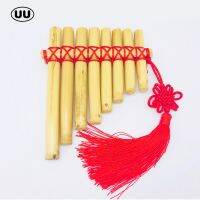 UU ขลุ่ยอินคา Flauta 8ท่อ Panflute ไม้ไผ่สไตล์จีนทำด้วยมือเครื่องดนตรีชนิดเป่าท่อกระทะ DIY สำหรับเด็ก