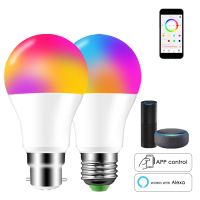 ☁ Smart LED Lamp with Alexa 100W Equivalent 1000lm RGB Color Changing Globe Light Bulbs E27 B22 Bayonet-16 Million Colors Foco