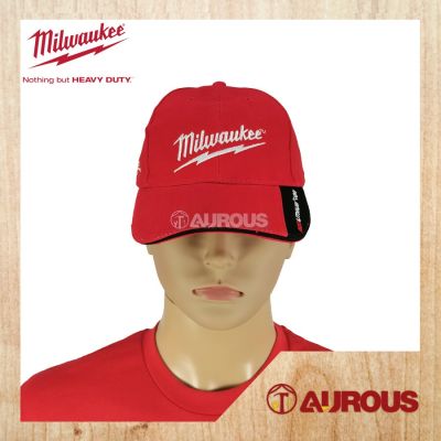 Milwaukee หมวกแก๊ป ผ้าฝ้าย ปักลาย สีแดง (รุ่นลิมิเต็ด)