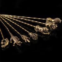 ◇ Retro Metal Cigar Needle Crocodile Lion Skull Design Smoker Carving Dredge Drilled Loose Cigarette Cigar Needle Smoke Accessory