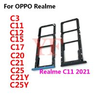 ‘；【。- For  Realme C3 5I 6I C11 2021 C12 C15 C17 C20 C21 C25 C21Y C25Y SIM Card Tray Slot Holder Adapter Socket Repair Parts